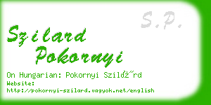 szilard pokornyi business card